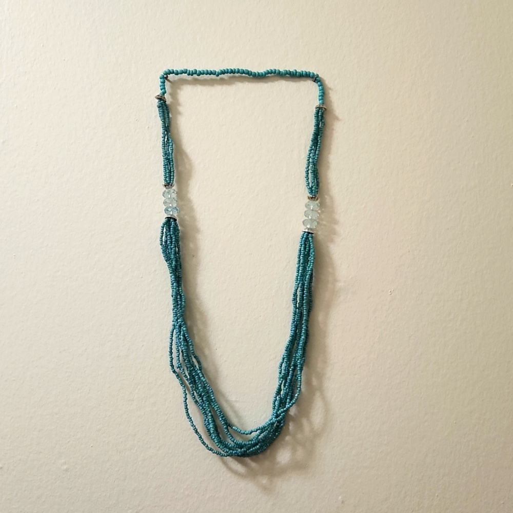 Turquoise & Crystal multi chain necklace